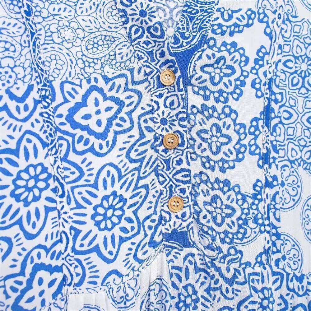 2025 Summer New Product Women's Fashionable And Western Style Leisure Print Layered Panel Dress