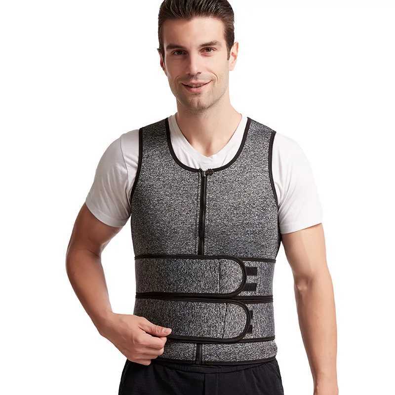 Mens Waist Corset Chest Abdominal Binder Slimming Belly Neoprene Tank Top Fat Burner Sweating Reductive Girdle Body Shaper W250616