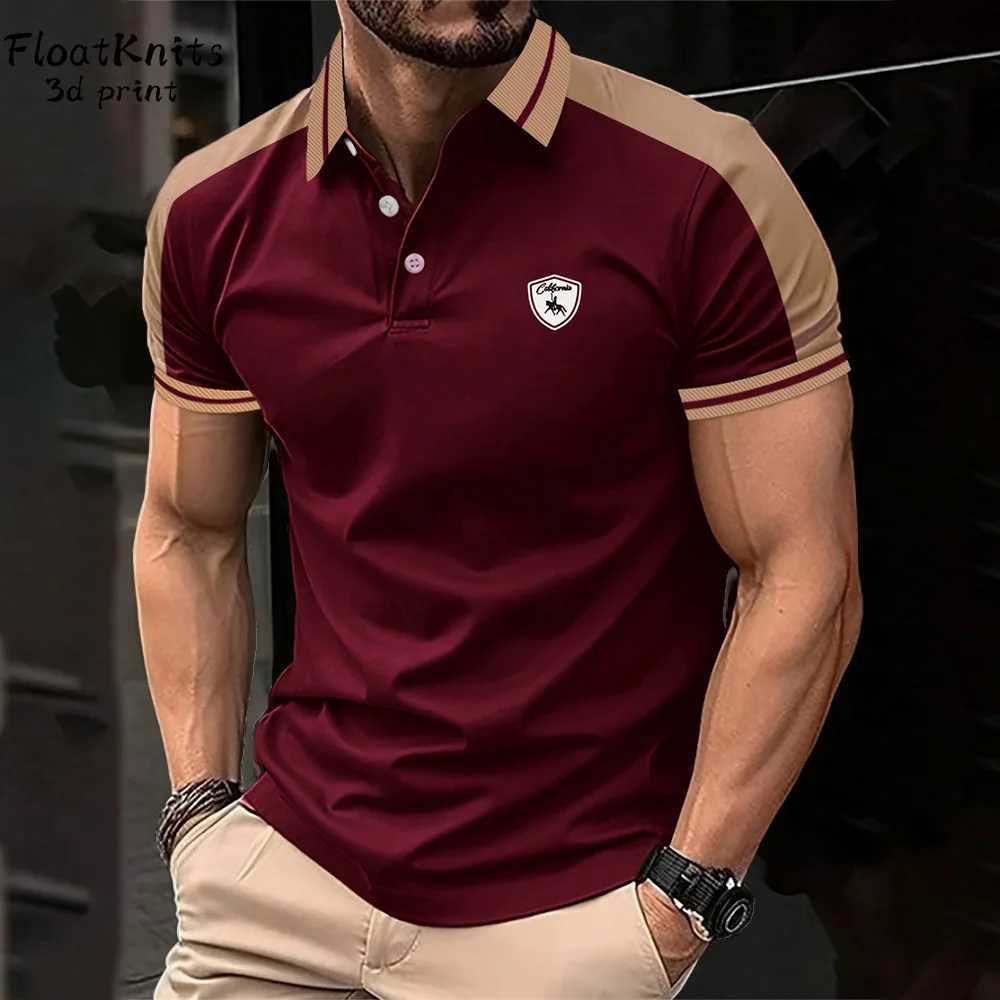 Casual Graphic T-Shirt Fashion Mens Clothing Simple Lapel Mens Short Sleeve Tee Street TOP T-Shirts for Men New in Tops Tees W250616
