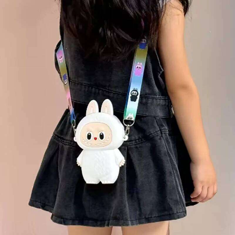 Women's Bags Designer Hot Sellling New Labubu Children's Silicone Cartoon Kawaii Crossbody Bag Coin Purse Girl Toy Doll Around Birthday Gift