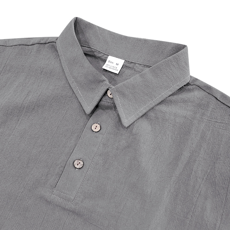 Fashion t shirt mens designer polo Breathable linen heavy-duty embroidered lapel loose POLO shirt with short sleeves European code: S-3XL