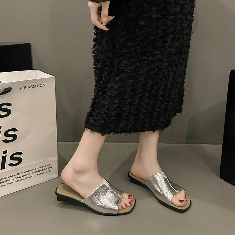 Ddmysports Summer Outdoor Style New One Strap Beach Sandals Versatile Korean Simple French Flat Slippers For Women Outdoor Shoes