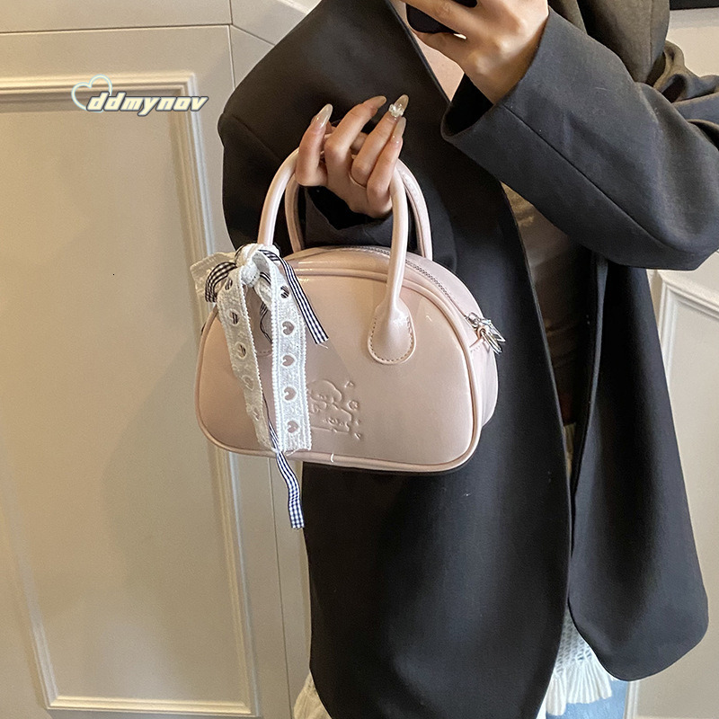 Korean Style INS Solid Color Cute Handheld Shell for Women 2025 Spring Fashion Versatile Commuter Shoulder Crossbody Bag ddmynov ddmynov