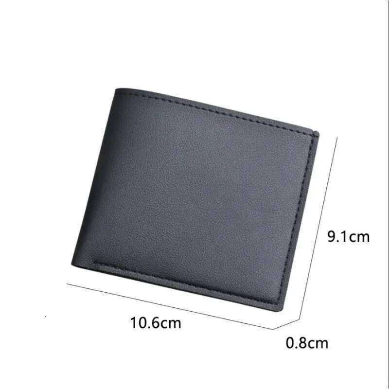 Simple Solid Color Thin Male Credit Card Holder Small Money Purses Business Foldable New Men Short PU Leather Wallet
