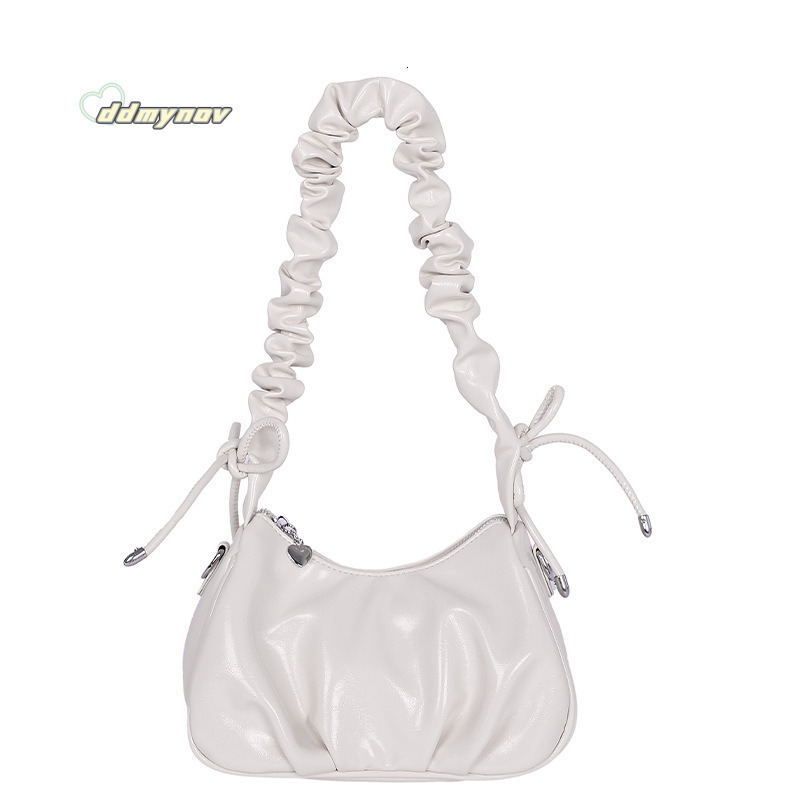 Korean Style Niche Design Pleated Handbag Underarm for Women 2025 Summer New Single Shoulder Crossbody Dumpling Bag ddmynov ddmynov