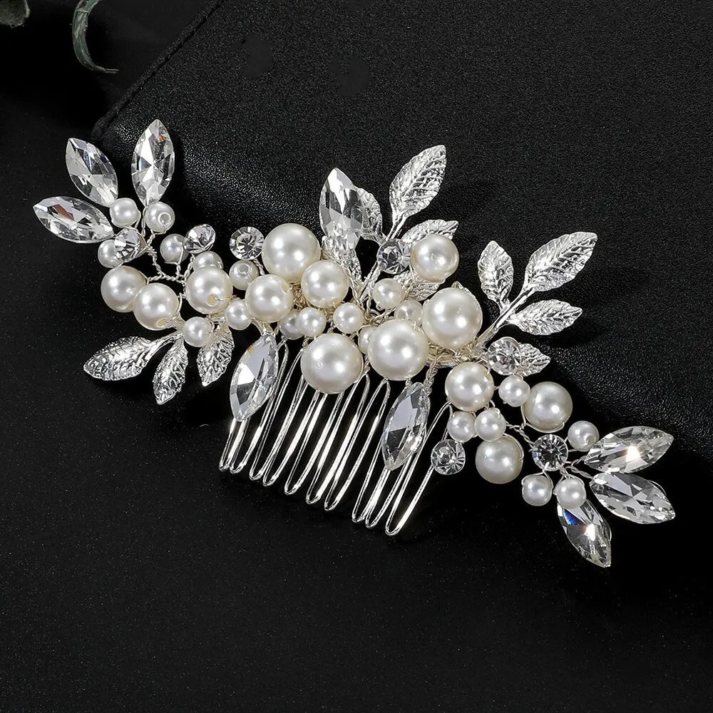 Korean Fashion Pearl Hair Combs Handmade Hairpins and Clips for Women Girls Bride Wedding Hair Styling Jewelry Accessories 250610