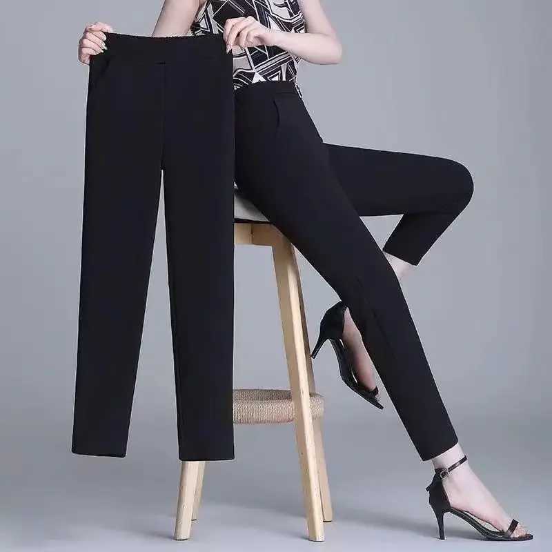 High-waisted Straight-leg Pants Womens Loose-fit Slimming Casual Beige Leggings Thin Threatment White Pants New ModelXJ250616