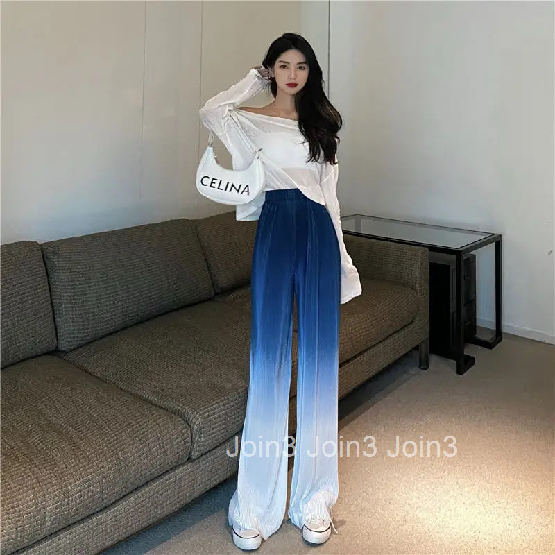 Clothing Elastic Waist Womens Pants Loose Baggy Trousers for Women Long High Wide Leg 90s Original Trends 2025 G Korean Fashion
