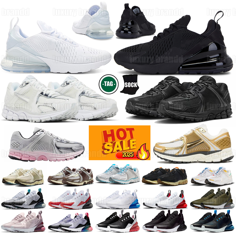 Designer 270 Vomero 5 Men Running Shoes Women Chrome Toe 270s Metallic Gold Mesh 27C Triple Black White Navy Bule Pink Red Men Sports Sneakers Trainers Outdoor