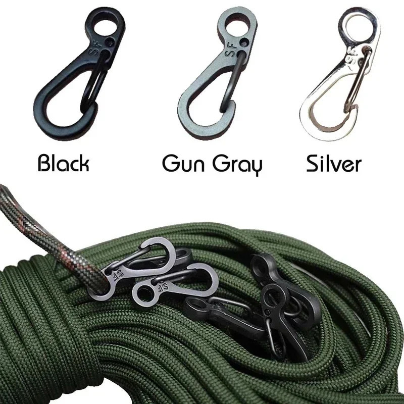 10pcs EDC Mini Stainless Steel Key Buckle Snap Spring Clip Hook Carabiner Keychainl Outdoor Tools Camping Hiking 250611