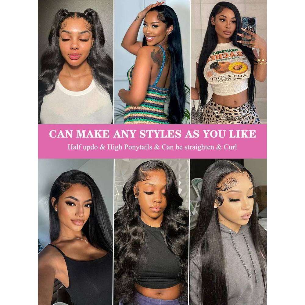 Mossily 240 Density Bone Straight Ready To Wear 5x5 HD Closure Glueless Preplucked Brazilian Black Wig 30 40 Inch Remy Hair