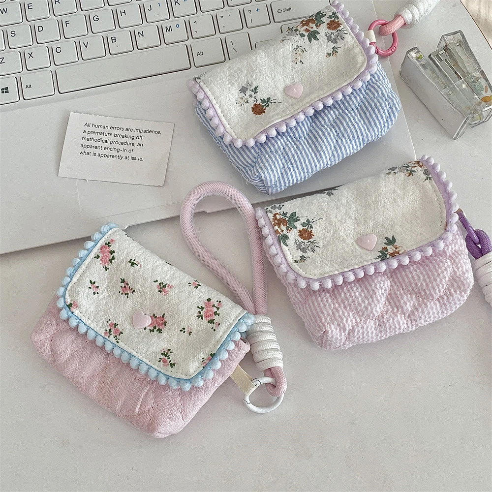 1 Pc Cute Student Coin Purse Card Bag Floral Korean Fashion Wallet Card Holder for Girls Portable Cute Small Storage Bag 250614