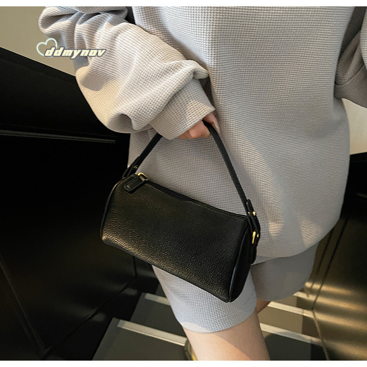 This Year's Trend: Simple Solid Color Niche Cylinder Handheld Crossbody for Women 2025 New Fashion Versatile Small Bag ddmynov ddmynov