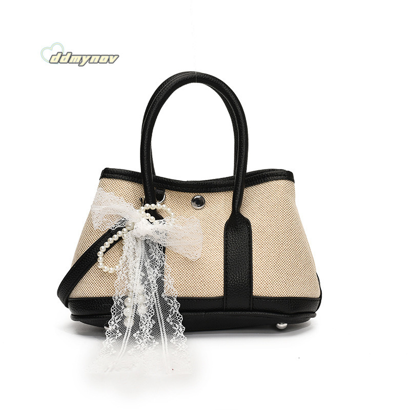 Casual Color Block Stitching Handbag Garden for Women 2025 Spring New Trendy Fashion Versatile Commuter Crossbody Bag ddmynov
