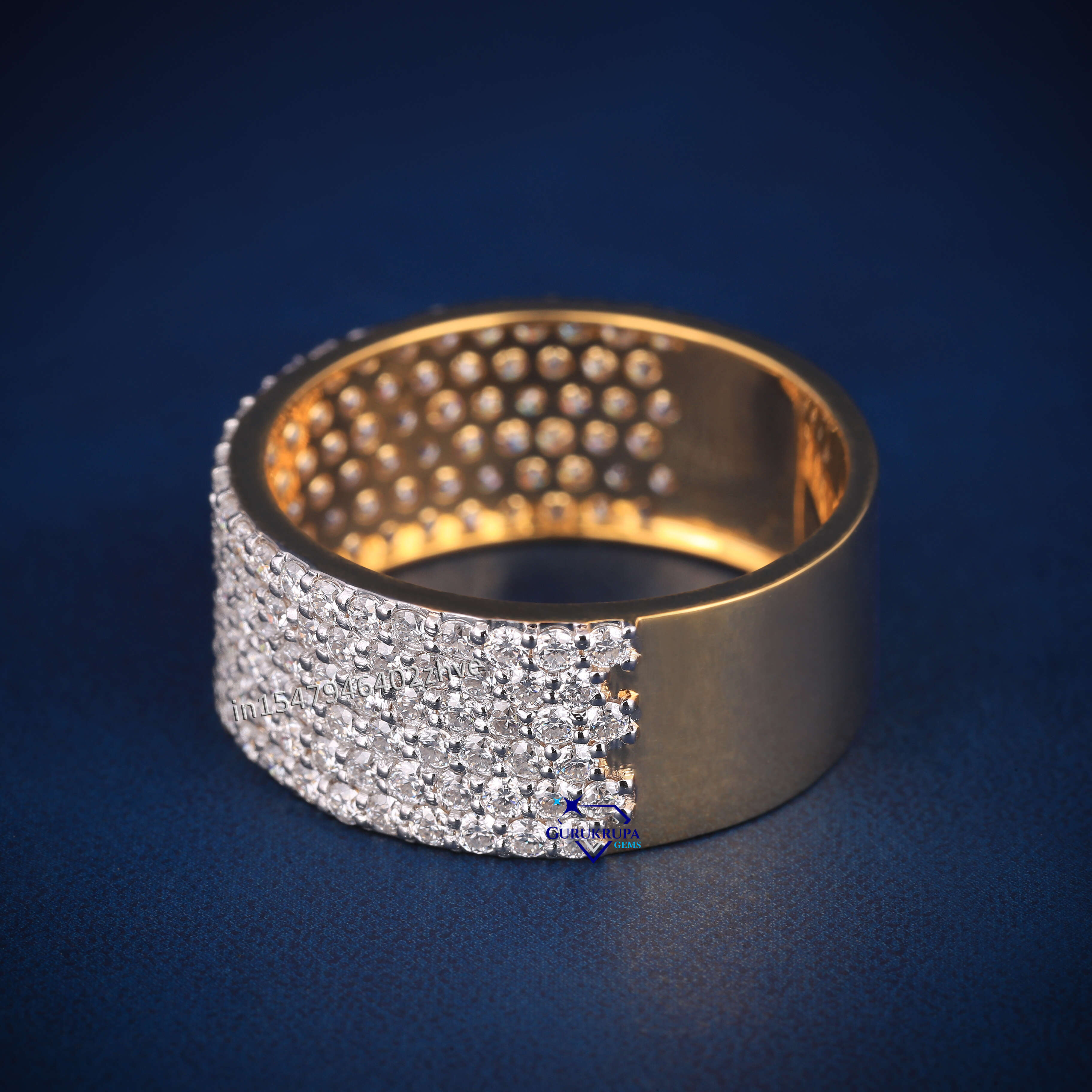 Mens VVS Moissanite Band Ring 925 Silver Iced-Out Full Pave Diamond Design Hip Hop Bling Wedding Fashion Jewelry