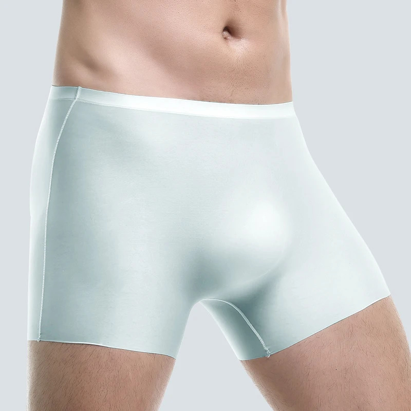 3-Pack of Mens Underwear Mens 3D Molded Ice Silk Boxer Briefs Seamless Thin Boxer Briefs Extended Sports Summer Shorts 250614