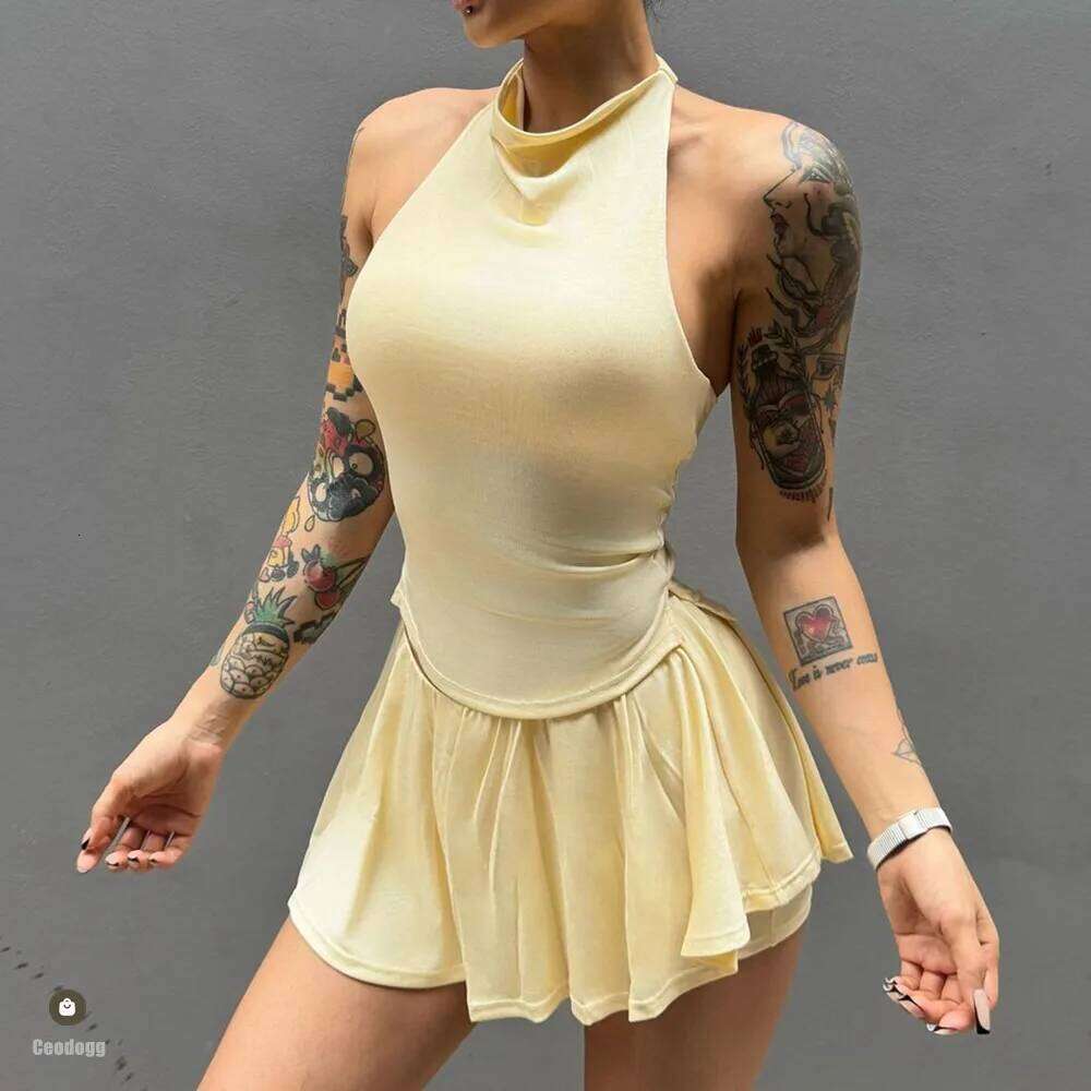 2PCS Modal Stack Sport Bra Sportswear Yoga Set Gym Women Workout Tennis High Waist Anti Shorts Skirt Suit Athletic Wear XP292