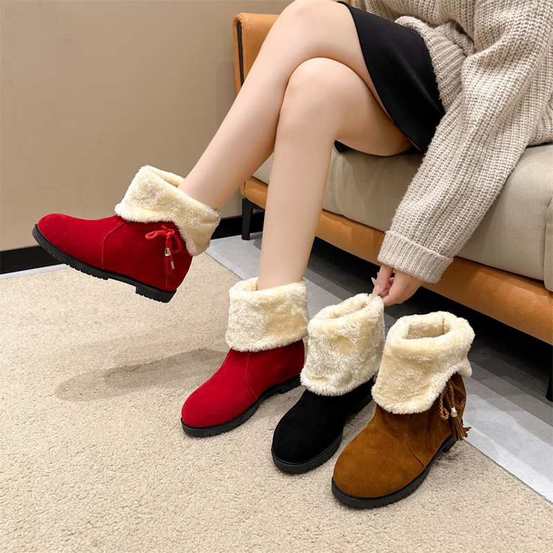 new Free shipping designer Boots for woman cotton shoes keep warm Fashion Boots platform black red white snow boots