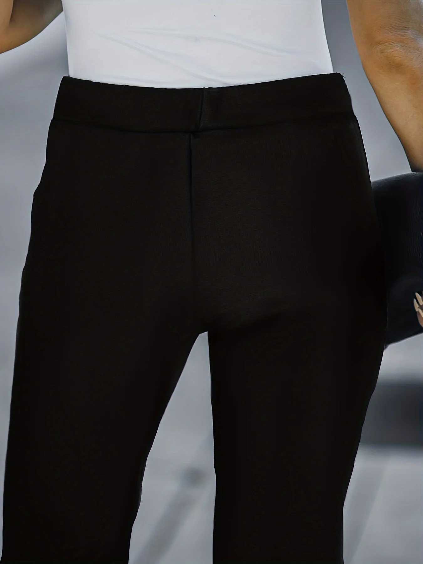 New autumn 2024 plus size womens British ele and gentle street style hot pleated design flared pants.XJ250616