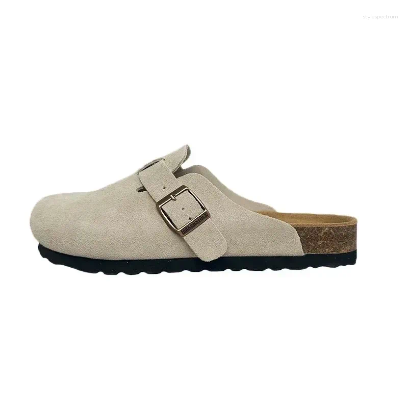 Slippers Top Quality Leather Ink Panties For Women And Men Fashion Summer All-Match Sandals Shoes Soft-Soled Susal