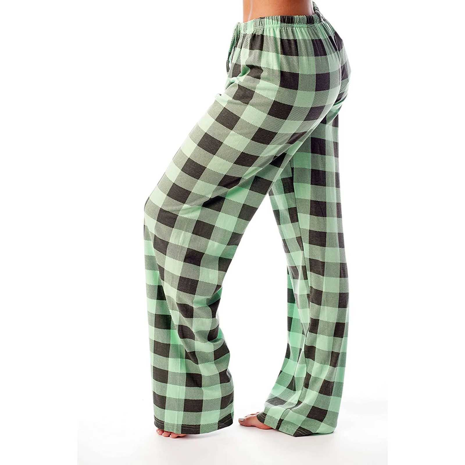 Autumn Winter Women Autumn Plaid Printed Pants Full Length Long Trousers Sports Pants 2023 XJ250616