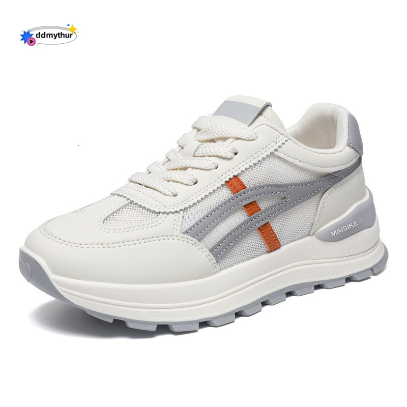 New Women's Mesh Breathable Agan Women 2025 Summer Thick-Soled Sneakers Fashion Versatile White Shoes ddmythur