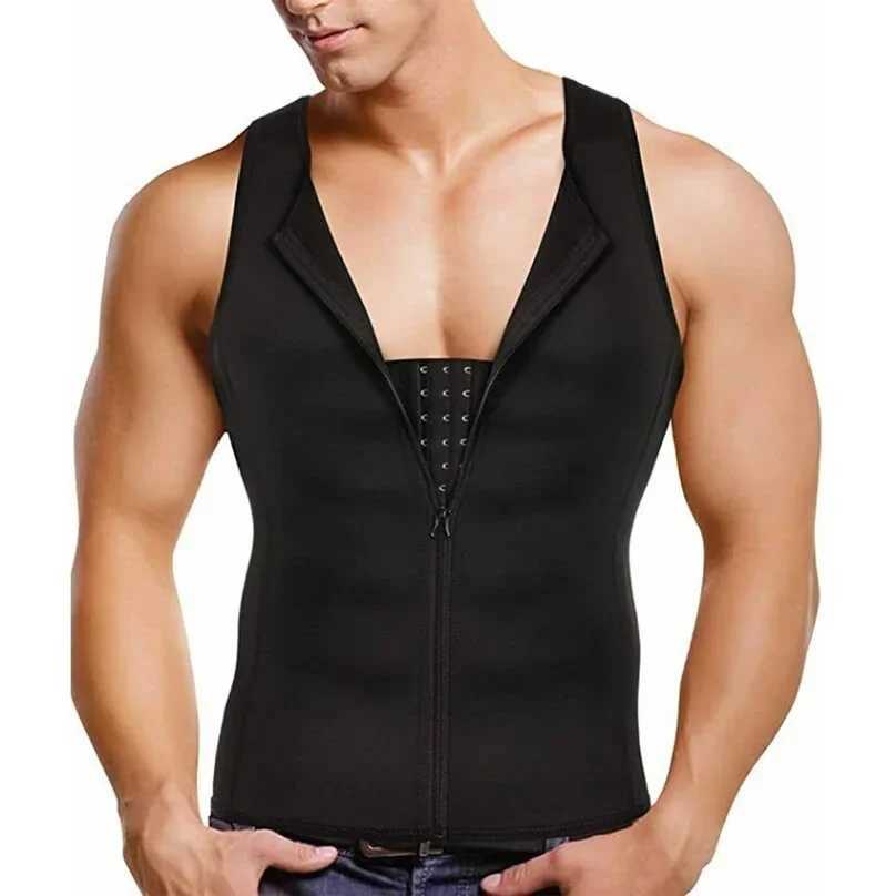 Sauna Vest Reductive Girdle Body Shaper Men abdomen Corset Sweat Slimming Belt Belly Underwear Fat Burner Chest Abdominal Binder W250616