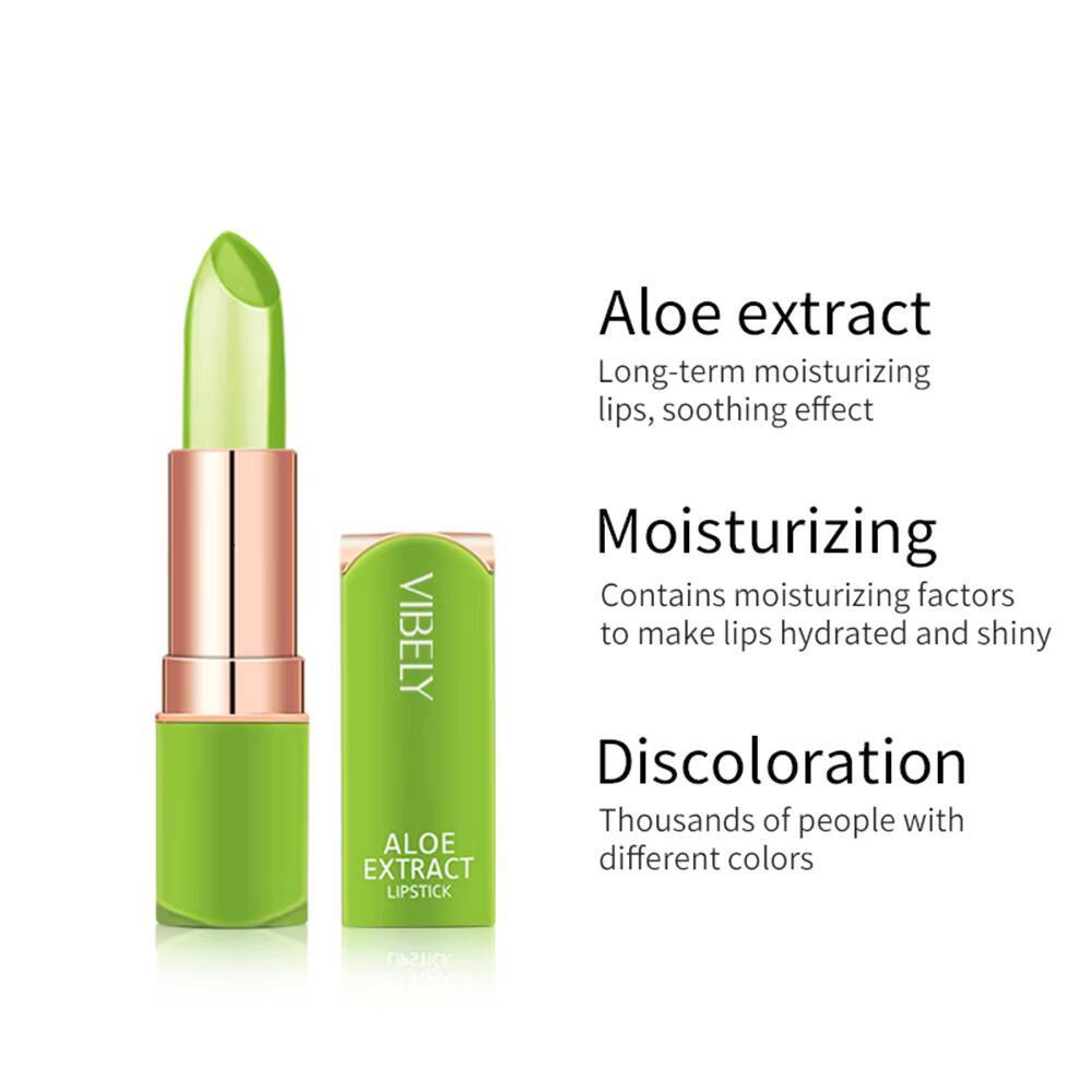 VIBELY New Mood Changing Lip Balm 7 Color Natural Aloe Vera Lipstick Long Lasting Moisturizing Makeup Cosmetics for Women happy