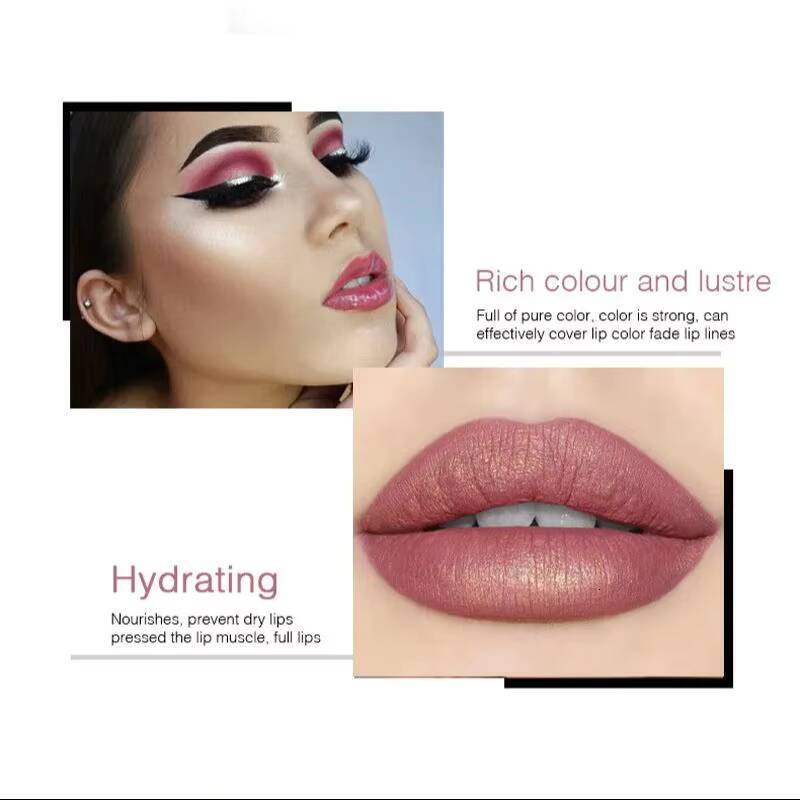 Mermaid Ji Shiny Metallic Pearlescent Color Temperature Changing Gilt Lipstick happy