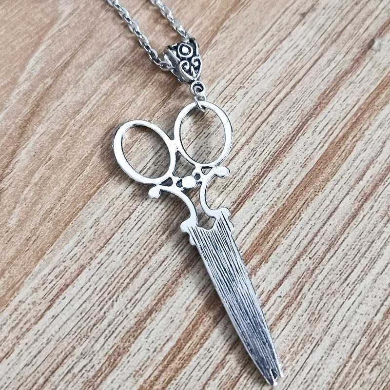 Vintage Scissor Pendant Necklace for Women and Men Gothic Goth Y2k Steampunk Long Collar Victorian Aesthetic Jewelry Grunge Accessories W250616