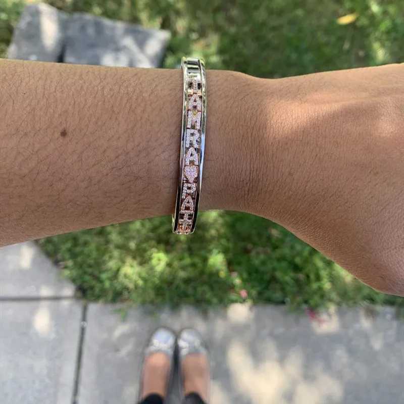 17CM CZ stones DIY for Women and Men Personality Slider Bangle Roman Numeral Women Bangle Sliding Z250616