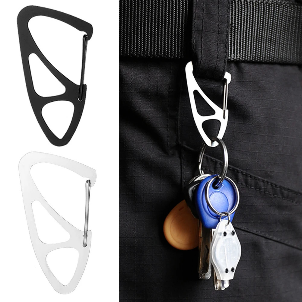 Keychain Carabiner Stainless Steel Climbing Hook Key Ring Holder Men Gift Travelling Easy Carrying Portable Parts 250611