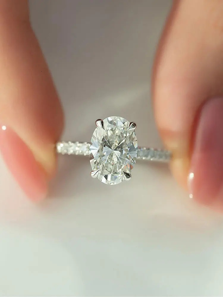 925 Sterling Silver Zirconia Gorgeous Shiny 1-5CT Oval Stone Ring For Women Engagement Wedding High Quality Fine Jewelry 250610