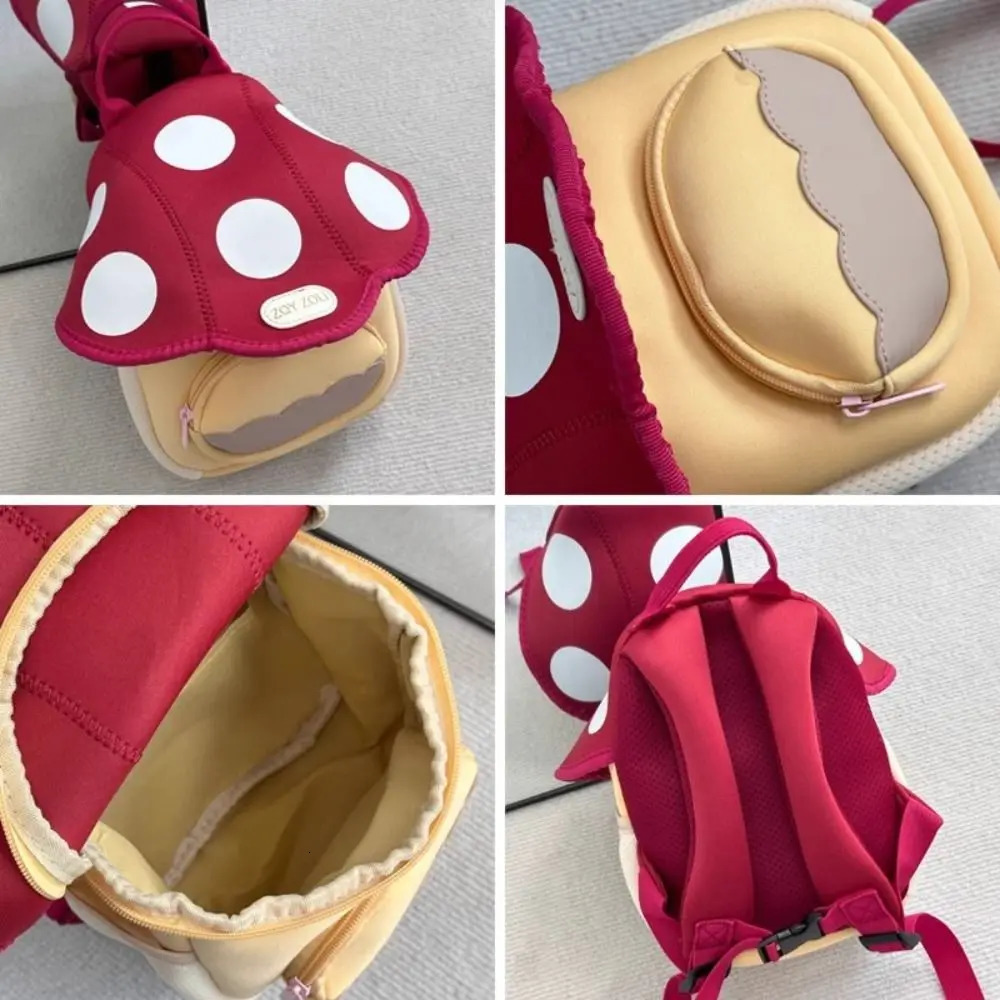 Double Shoulder Mushroom Backpack Large Capacity Korean Style Kindergarten Cute Cartoon Student School Bag BoysGirls 250615