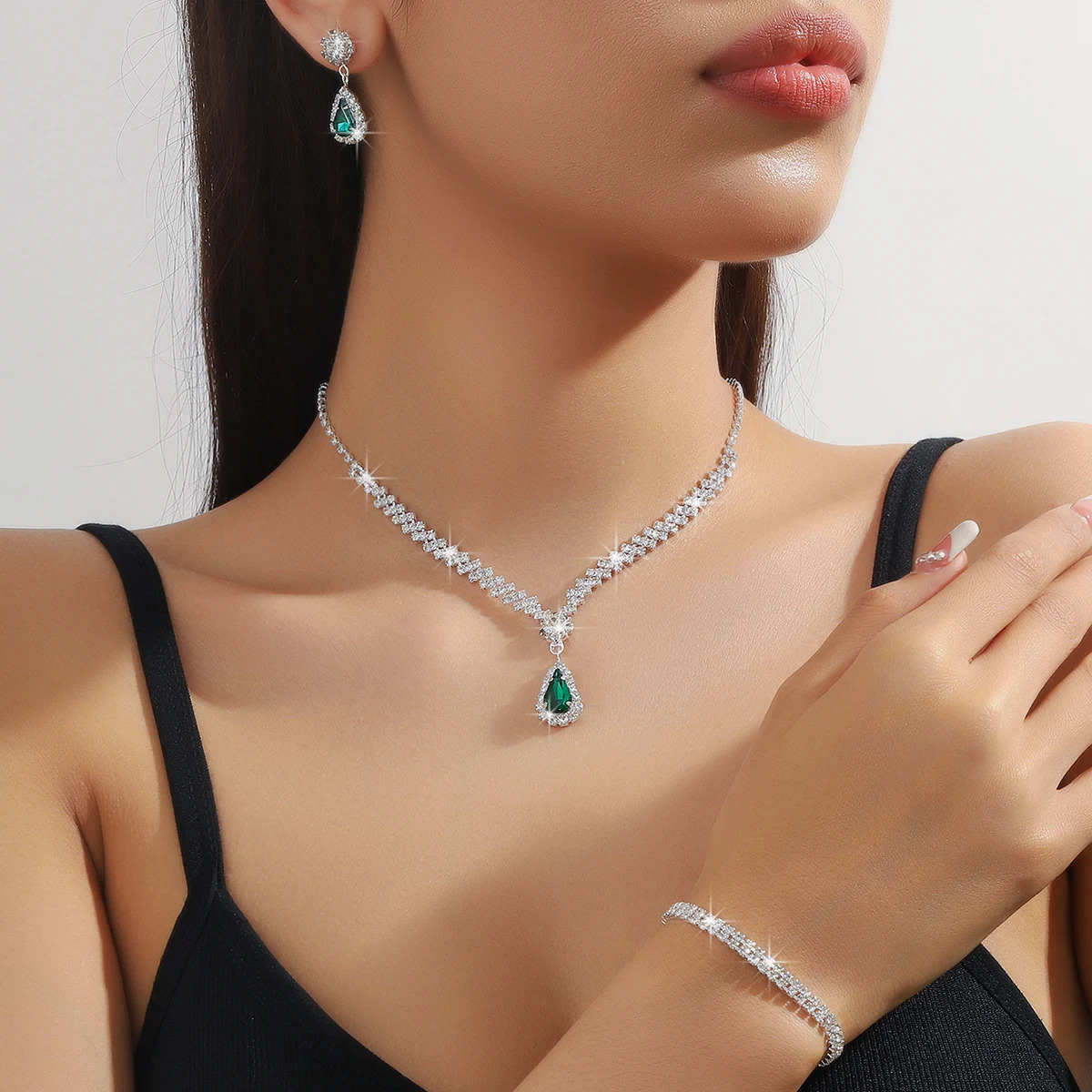 4 Pieces Of Womens Wedding Accessories Earrings Necklaces Bracelets Bridal Jewelry Sets Banquet And Party Accessories-2910 250609