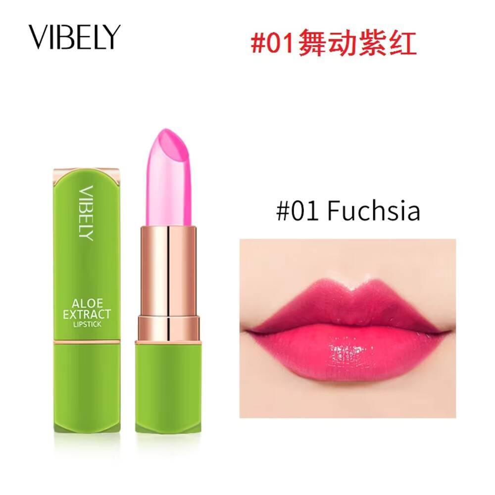VIBELY New Mood Changing Lip Balm 7 Color Natural Aloe Vera Lipstick Long Lasting Moisturizing Makeup Cosmetics for Women happy