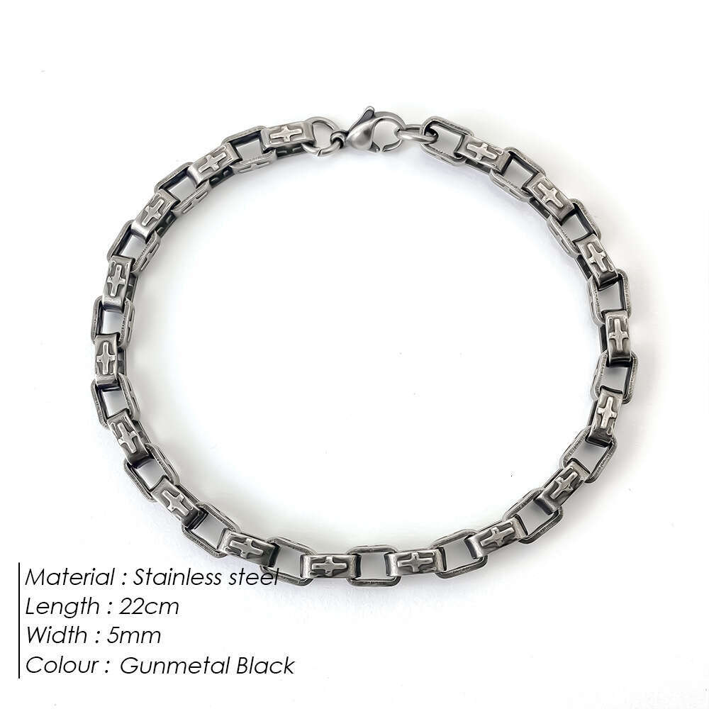 eManco Titanium Men's Versatile Simple Paperclip Stainless Steel Non-Fading Bracelet