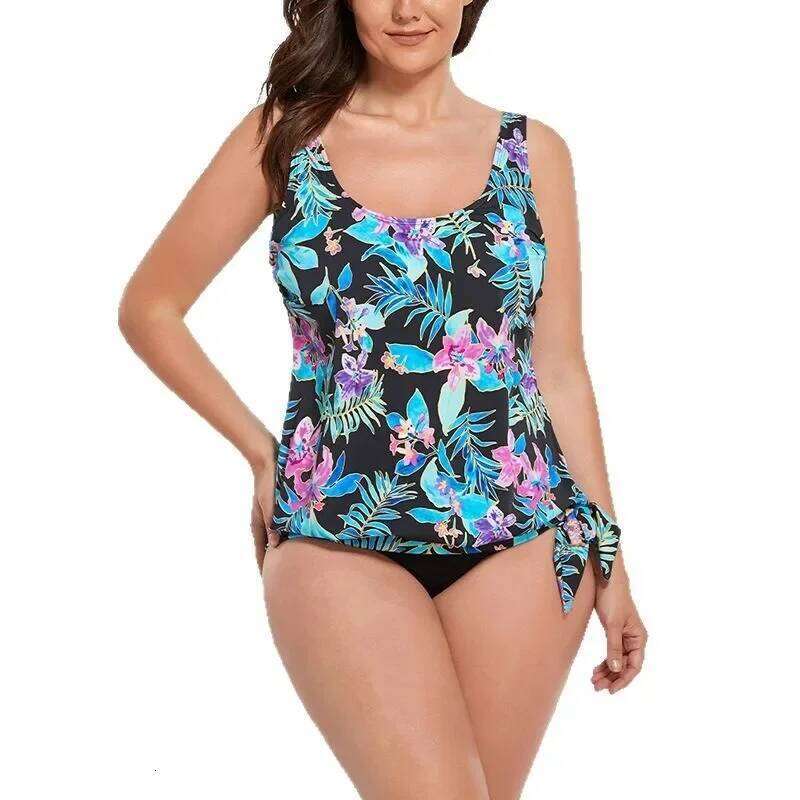 Fashionable Large Size Bikini Casual Print Sexy Women's Separate Swimsuit Cross-Border Leisure Backless Ladies Swimwear