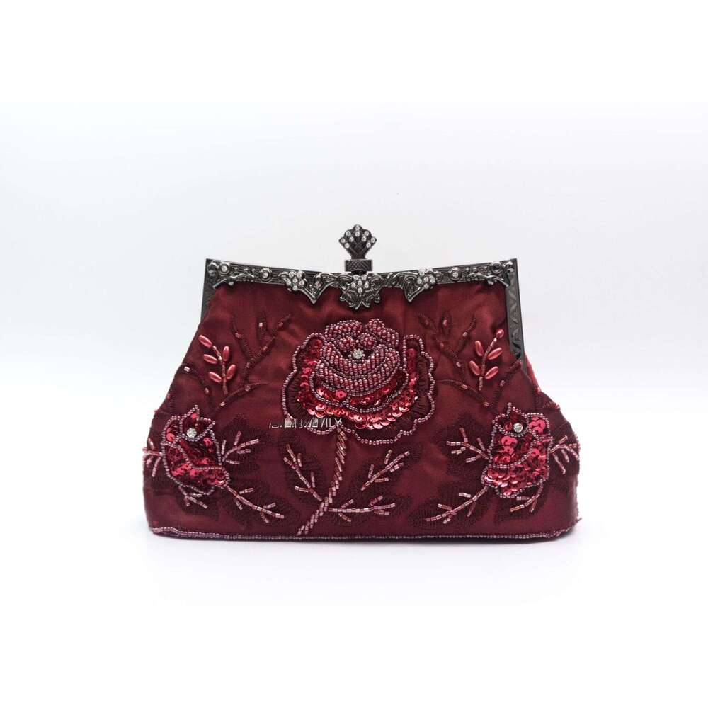 Vintage Beaded Handmade Cheongsam Women's Evening Bag Embroidered Handbag 2025 New Casual Versatile Fashion