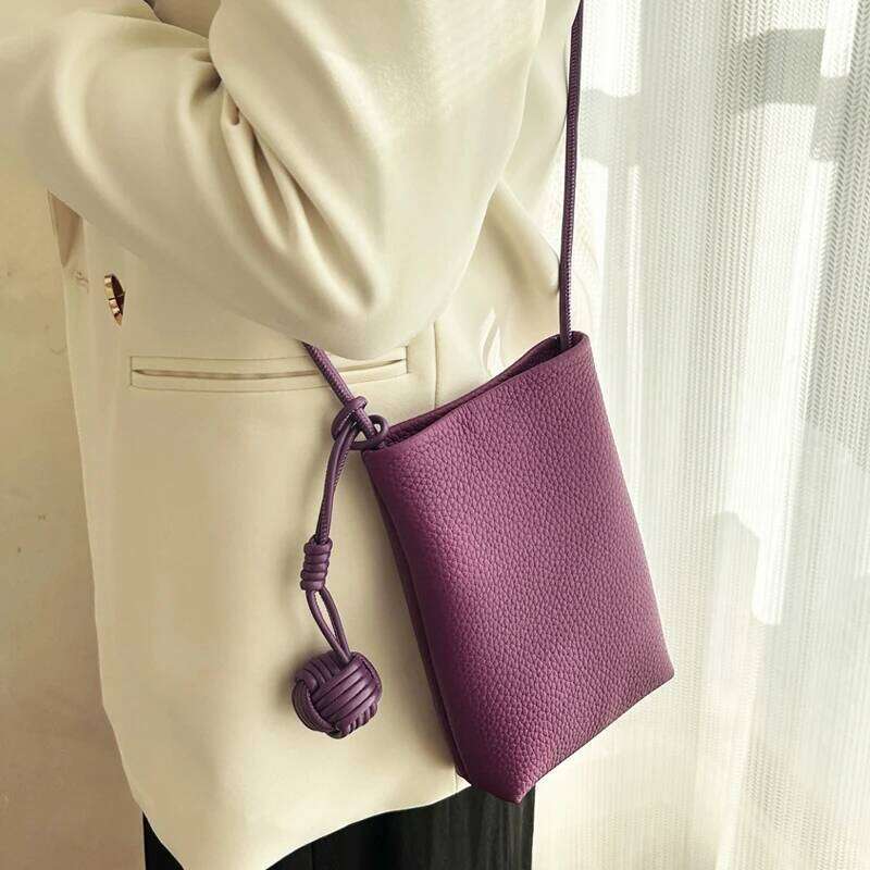 Women's Bags Designer Genuine Leather Mini Mobile Phone Bags For Women Designer Purses New In First Layer Cowhide Braided Pendant Shoulder