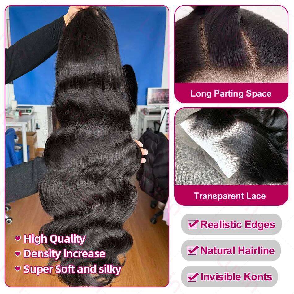 Brazilian 13x4 With Bundle Body Wave Front Wigs 13x6 HD Lace Frontal Glueless Wig Human Hair