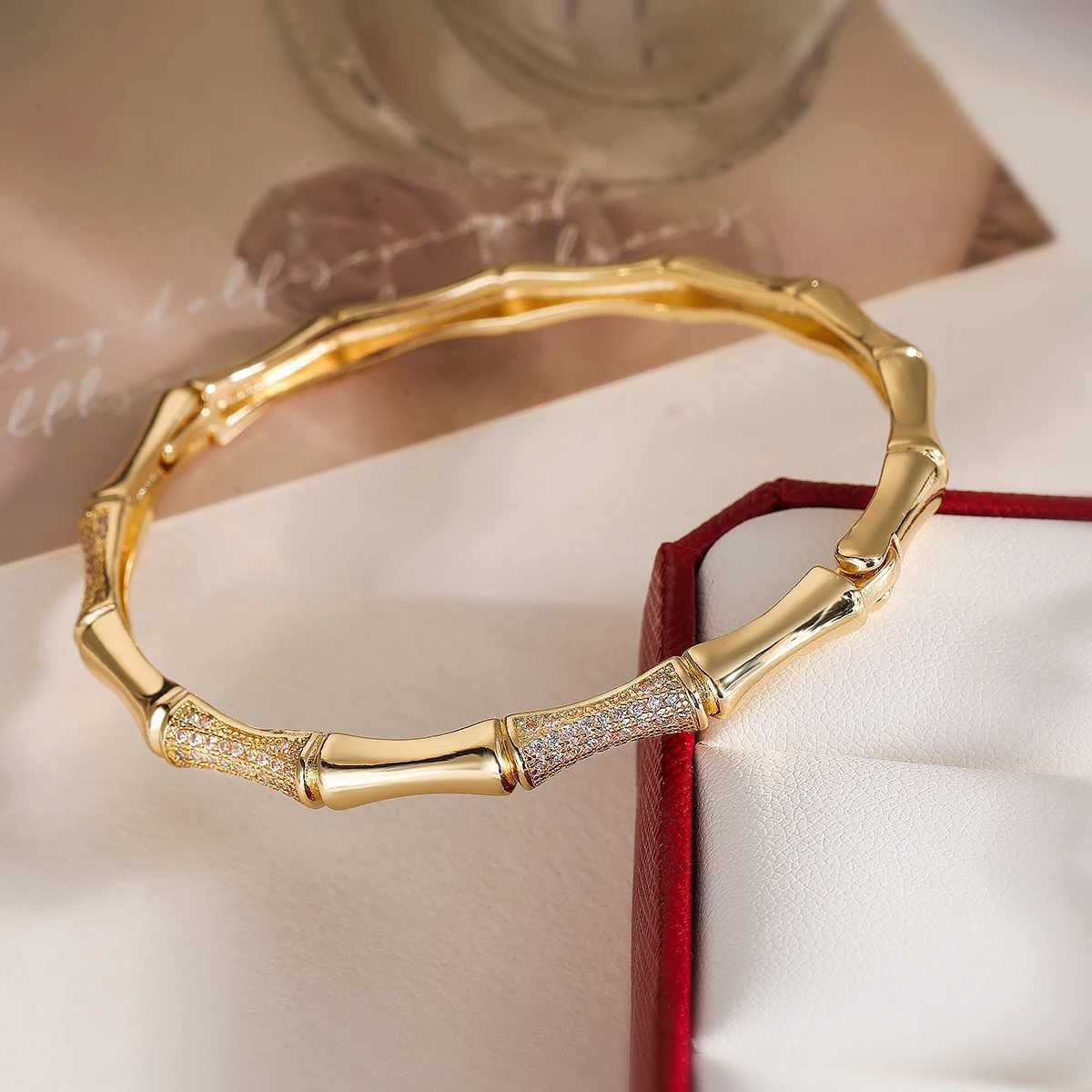 2025 New Coming Luxury AAA Cubic Zirconia Pave Setting Wedding Jewelry Gold Color High Polish Bangles For Elegant Women Z250616