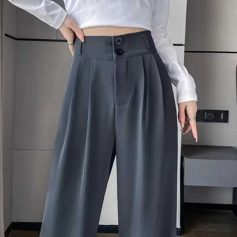 WomenS Loose Spring Summer 2025 New High Waist Wide Legs Slim Casual Trousers Korean Fashion Trend Fe Suit Straight Pants XJ250616