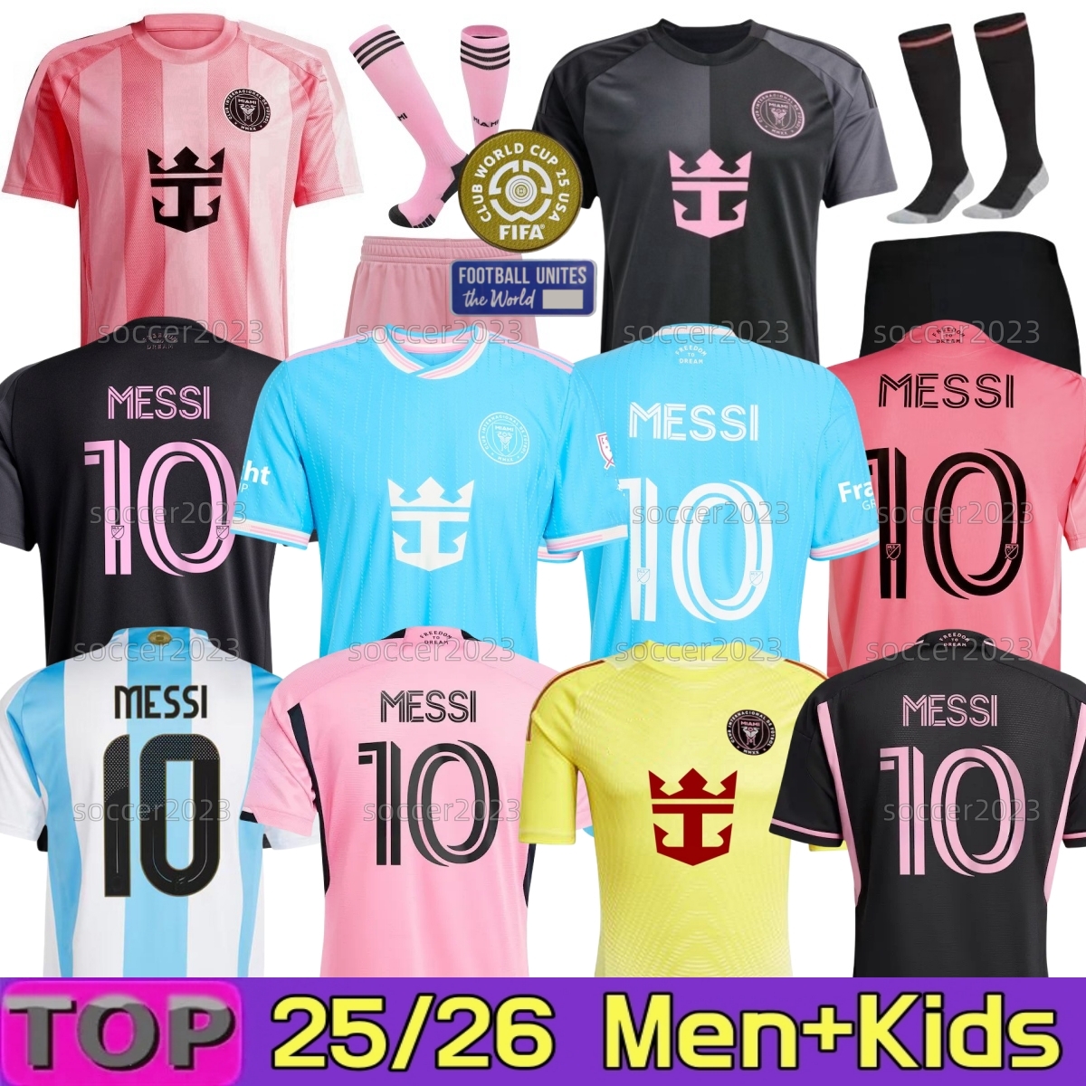 25 26 Interes Miamis CF MESSIS Soccer Jerseys SUAREZ 2024 2025 Argentina 50th DI MARIA Fans Player MAC ALLISTER DYBALA J. ALVAREZ DE PAUL Football Shirt men Kids kit