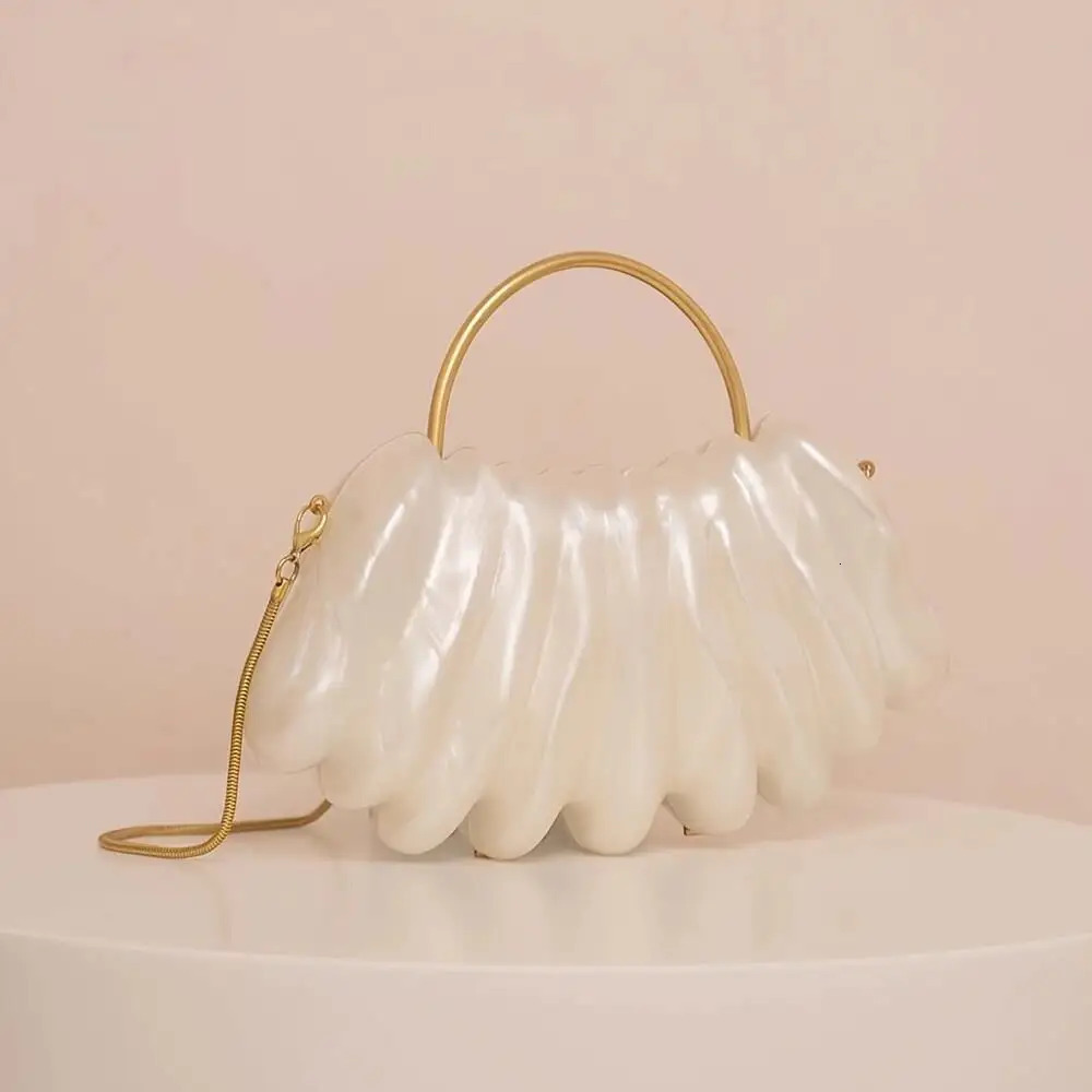 Designer Women Acrylic Mini Pearl White Ivory Bag Cute Evening Clutch Wedding Party Luxury Pro Female Lady Purse And Handbag 250614