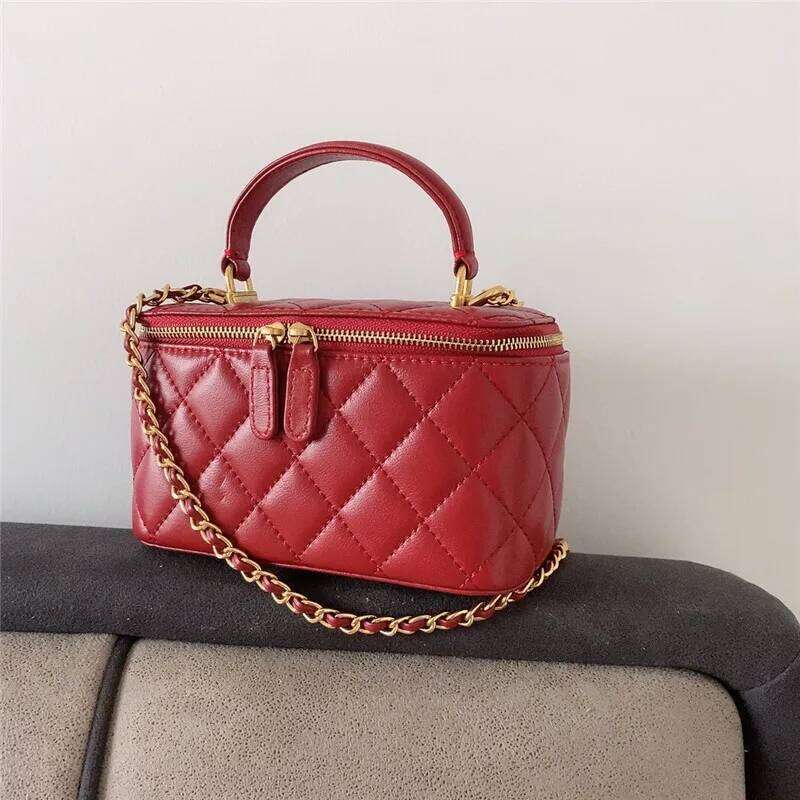 Designer bag 52 High Quality Classic Style Dia Chain Square Box 2024 New Shoulder Crossbody Sheepskin Leather Women's Bag