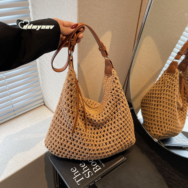 Summer Casual Straw Large Capacity Underarm for Women 2025 New Forest Style Literary Lazy Shoulder Crossbody Bag ddmynov ddmynov ddmynov