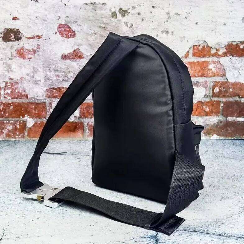 1017 ALYX 9Sm Double Zipper Tactical Chest Satchel Men's And Women's Tide Hip Hop Backpack 1:1 Student Trend Bag Black