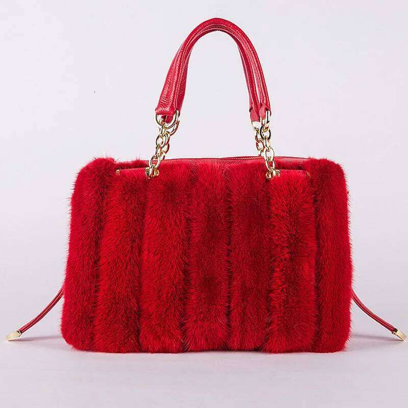 Mink Fur Capacity Simple Stylish Ladies Handbag Luxurious Design For Women s Bags High End Bag Sac De Luxefemme