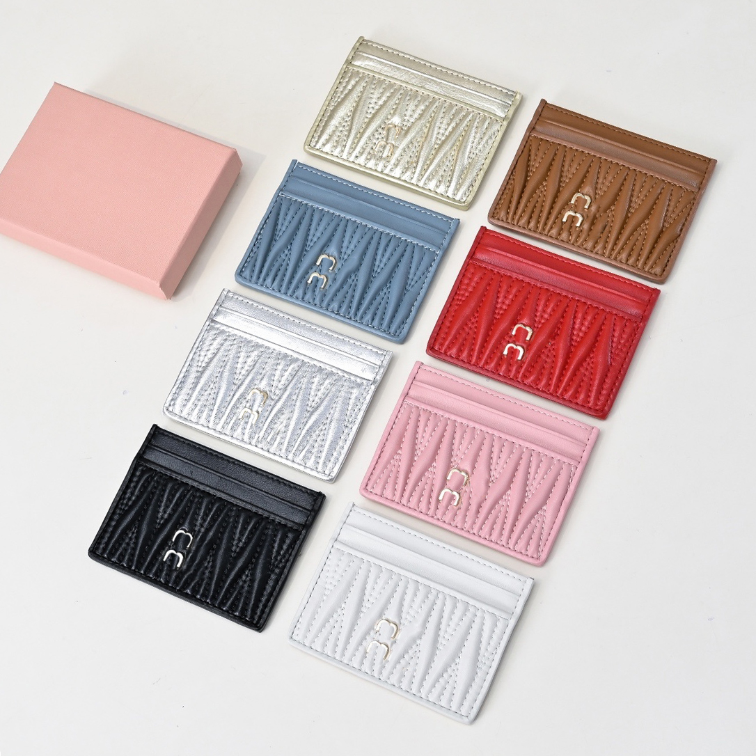 Designer Card Holder Small Wallet Coin Pouch High Quality Genuine Leather Sheepskin Golden Hardware Cardholder Women Card Case Luxury Wallets Designers Woman